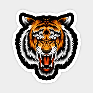 Tiger Head Illustration Magnet