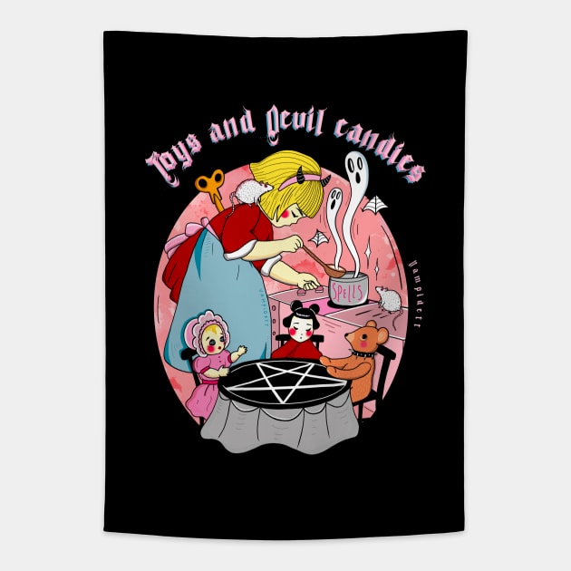 Toys and Devil Candies Tapestry by dett
