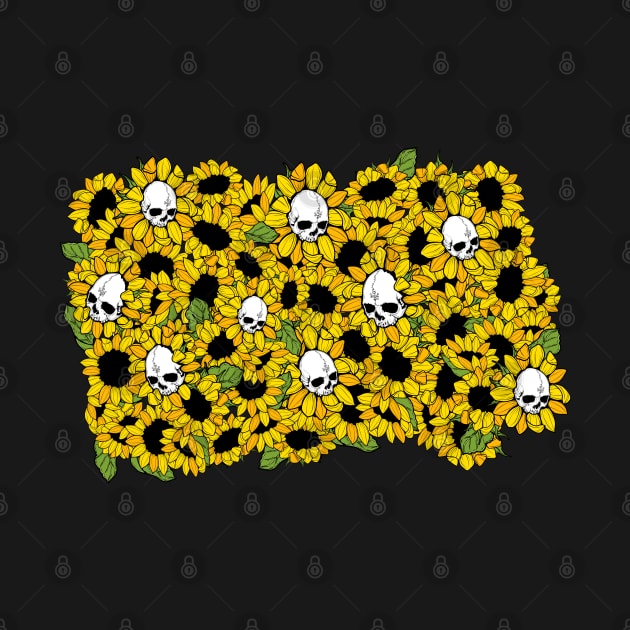 Field of Sunflower Skulls by Von Kowen