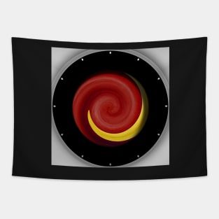 Red and Yellow Futuristic Art Tapestry