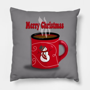 Merry Christmas Snowman Mug Pillow