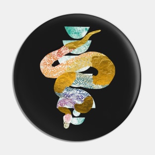 Rainbow Leopard Print Snake Negative Painting Pin