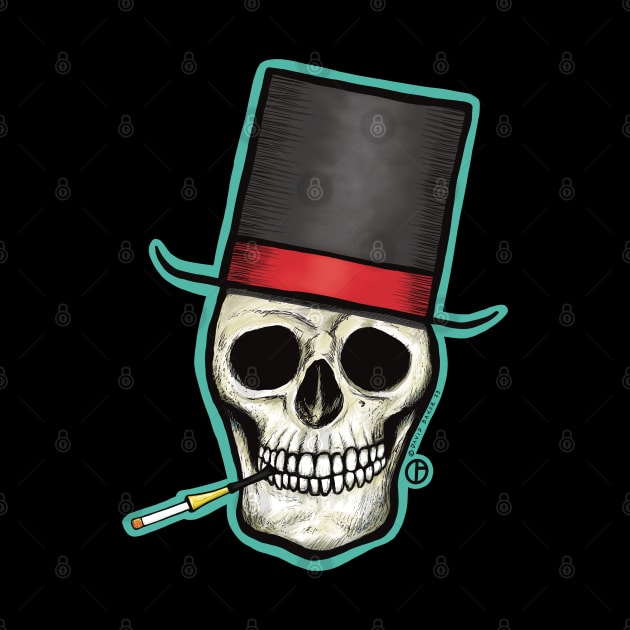 Mr. Top Hat Skull by Art from the Blue Room