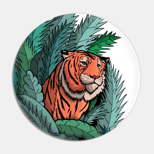 As the tiger emerged from the jungle Pin by Swadeillustrations