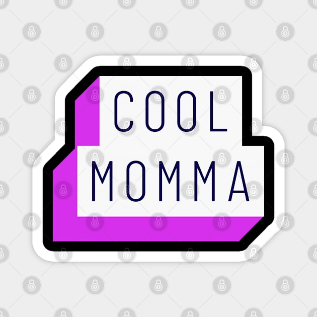 Cool Mama 3D Pocket and Back Block Design in White and Purple Magnet by BeeDesignzzz