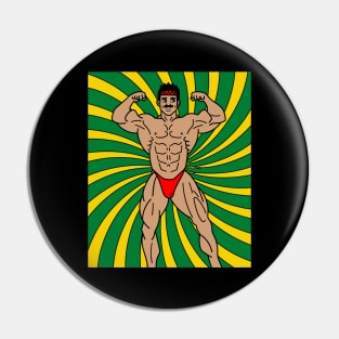 Retro Bodybuilding Lifting Weights Pin