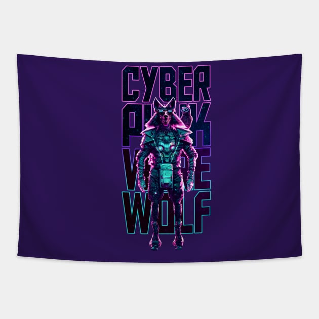 Cyberpunk Werewolf Tapestry by LAckas