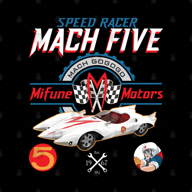Speed Racer Mach 5 Mifune Motors by Alema Art