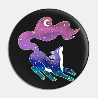 Arctic Fox looks at the northern lights Pin