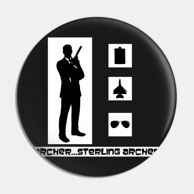 Archer, Sterling Archer Pin by WinterWolfDesign