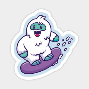 Yeti Snowboarding Magnet