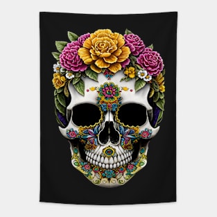 Sugar Skulls and Flowers Tapestry