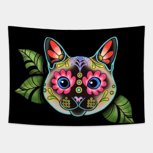 Siamese Cat - Day of the Dead Sugar Skull Kitty Tapestry