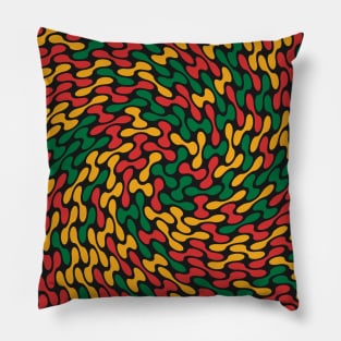 Twisted Metaballs Pattern (Rasta Colours) Pillow