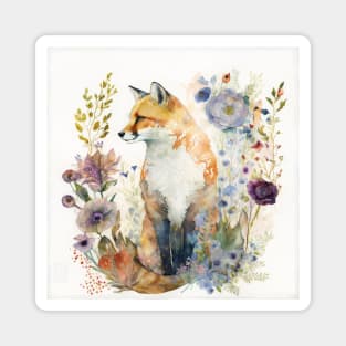 Fox, Watercolor Woodland Animals Magnet