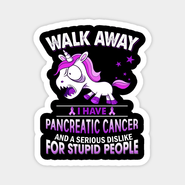 funny pancreatic cancer grumpy unicorn warrior Magnet by TeesCircle