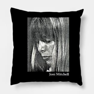 Joni Mitchell - Retro 1980s Style Fan Art Design Pillow