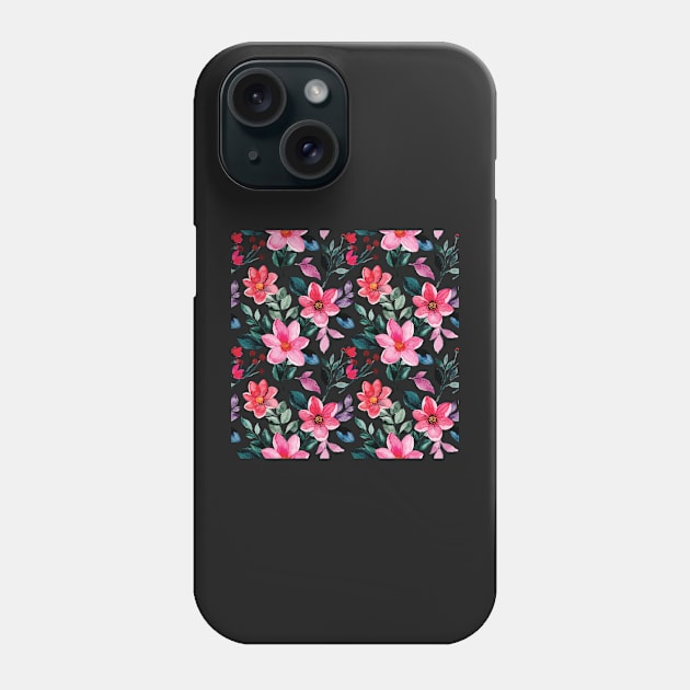 Pink and Purple Flowers Phone Case by edwardecho