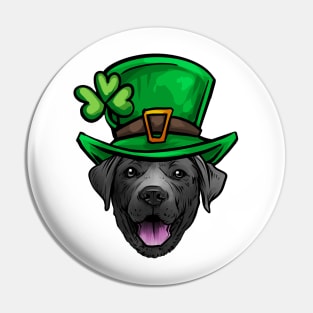 St Patricks Day Black Labrador Retriever Pin