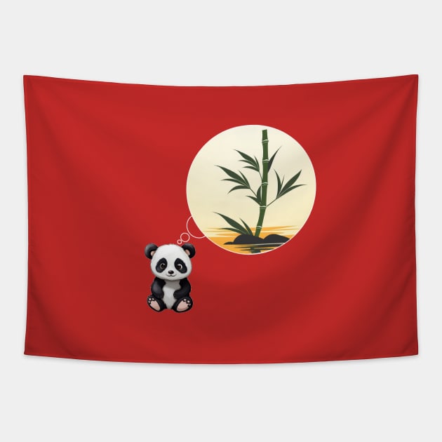 Panda Bamboo Island Tapestry by VoluteVisuals