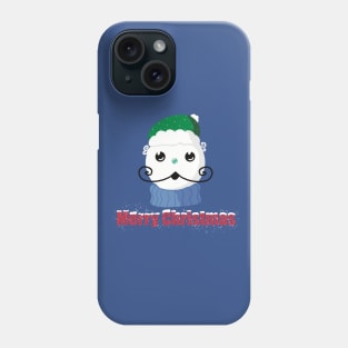 Funny snowman with mustache and carrot Phone Case