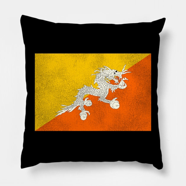 Bhutan Flag Pillow by darklordpug