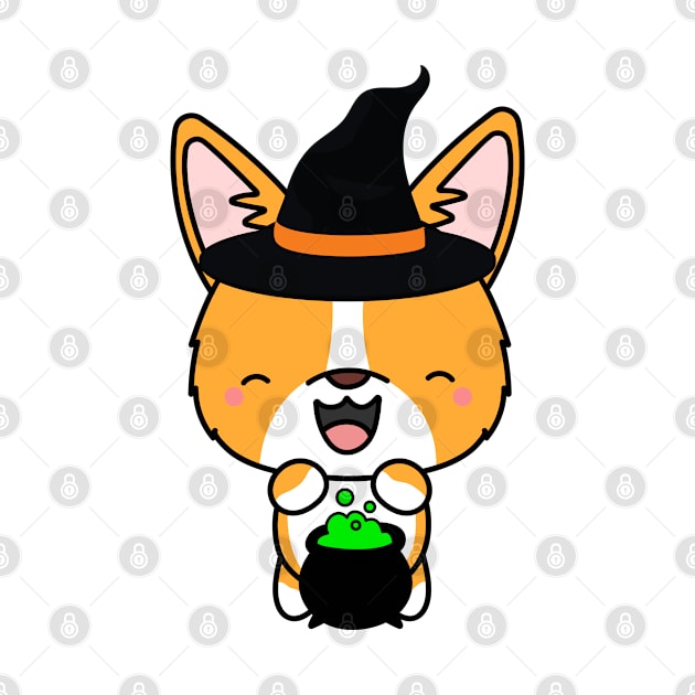 Cute corgi dog is a witch by Pet Station