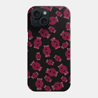 Cute Red Candy Skulls Pattern - Kawaii Goth Phone Case