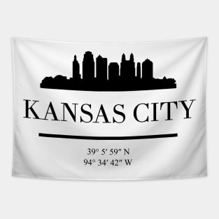 KANSAS CITY MISSOURI BLACK SILHOUETTE SKYLINE ART Tapestry