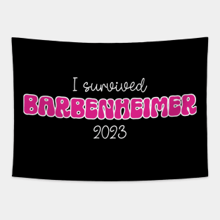 I survived Barbenheimer - Funny Meme Tapestry