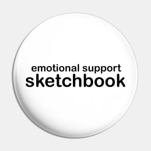 emotional support sketchbook black simple sticker Pin