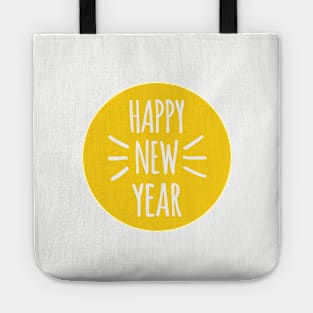 Happy new year, optimistic new year card with sun Tote
