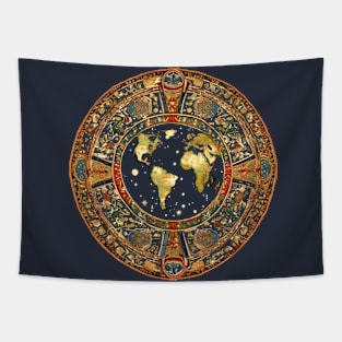 Historic Map Renaissance Tapestry Travel History Tour historical traveler Tapestry