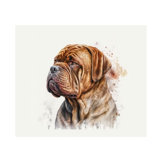 French Mastiff Watercolour by TheArtfulAI