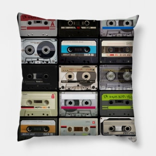 Cassette Tapes Music Lovers Retro Vintage 80's 90's Audio Design CD's No MP3's No Tapes Yes Pillow