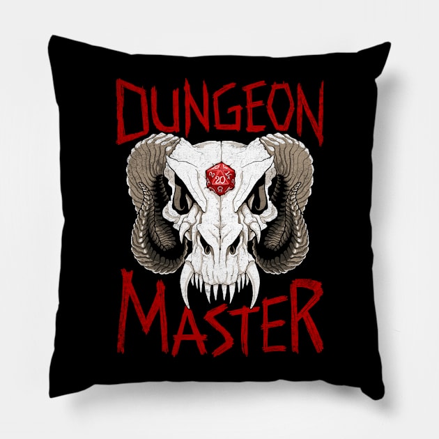 Dragon Skull Dungeon Master Pillow by MaratusFunk