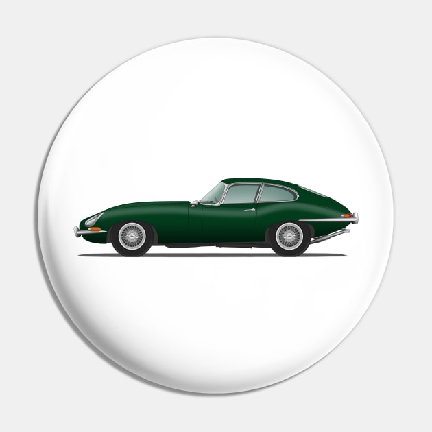 E Type Series 1 Coupe British Racing Green Pin by SteveHClark