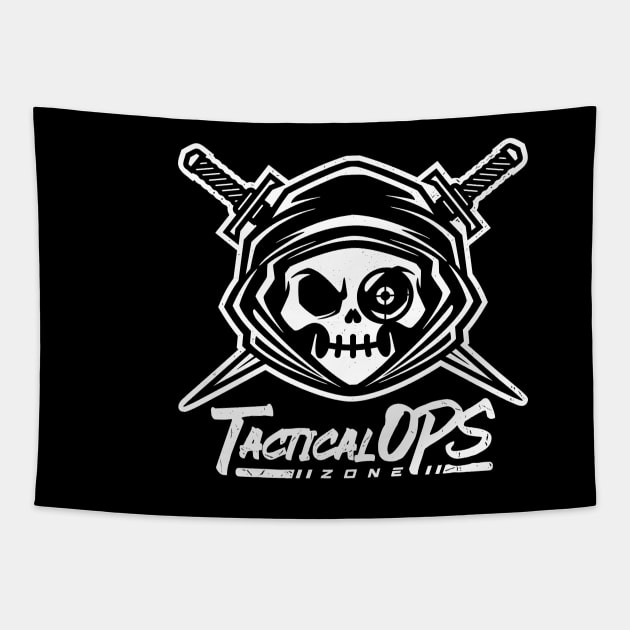 TacOpsZ Logo 1Ink V2 Tapestry by TacticalOpsZ