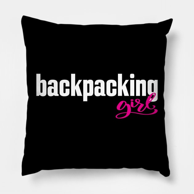 Backpacking Girl Pillow by ProjectX23 Orange