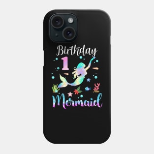 1 Year Old Birthday Mermaid Happy 1st Birthday Phone Case