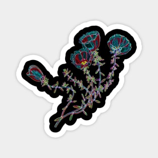 Black Panther Art - Glowing Flowers in the Dark 3 Magnet