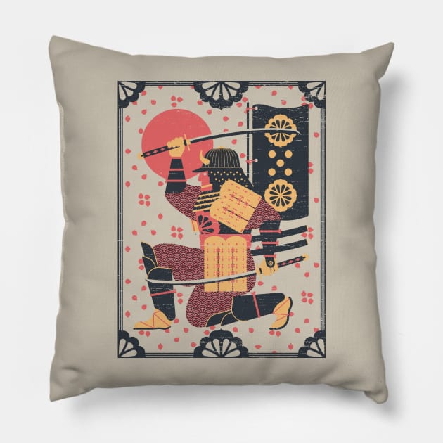 S is for Samurai (art print) Pillow by andbloom