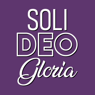 Soli Deo Gloria white text T-Shirt