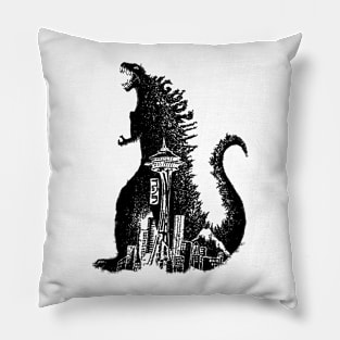 GODZILLA black Pillow