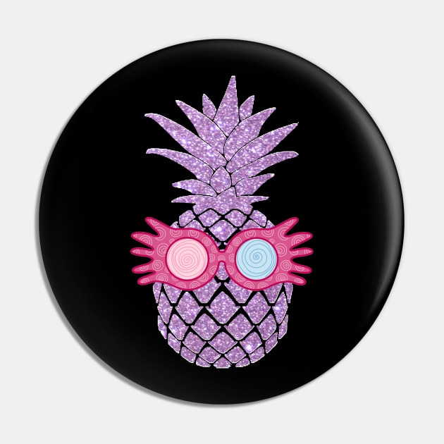 Luna Glasses Pineapple - Summer Beach Purple Pineapple Pin by applebubble