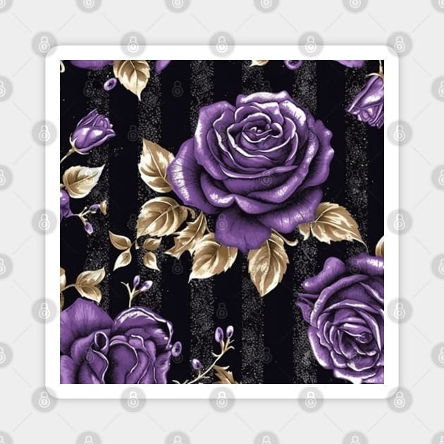 Shimmer Roses Pattern Magnet by Enchanted Reverie