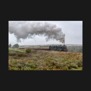 LMS Black 5 Number 5828 on a Misty Day on the Moor T-Shirt