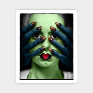 Peek a Boo Who Bride of Frankenstein Blue Claws Magnet