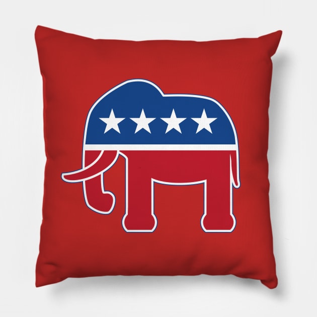 Republican Elephant Pillow by hobrath