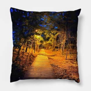 Evening in the autumn park Pillow